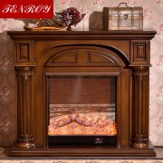 Arch-shaped Roman Column dark brown Electric Fireplace