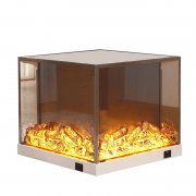Four-sided view decorative simulation flame fireplaces