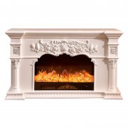 Ivory wood carved decorative heating fireplaces